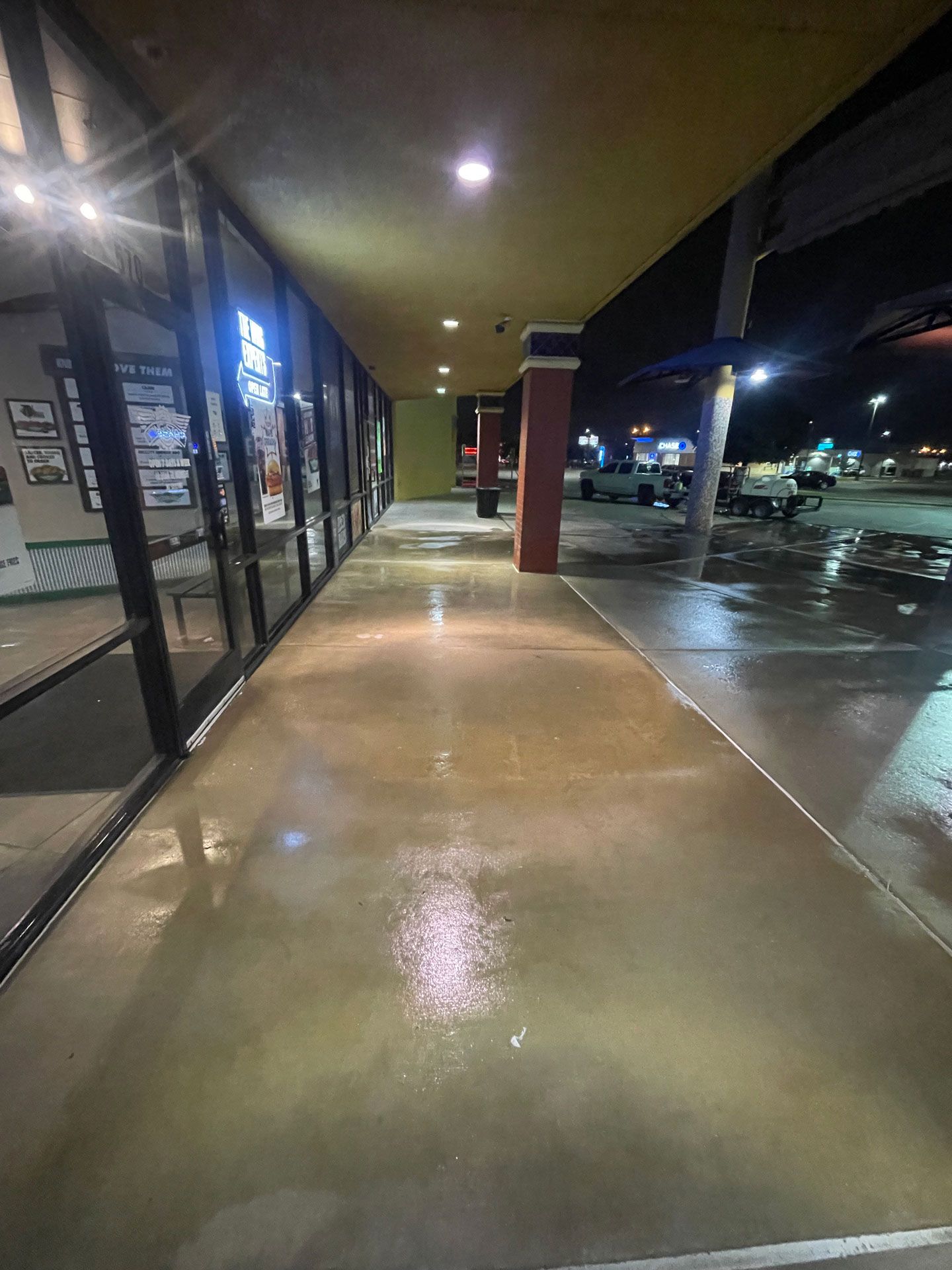 Commercial Walkway At Night – Fort Worth, TX – Dorsal Professional Services
