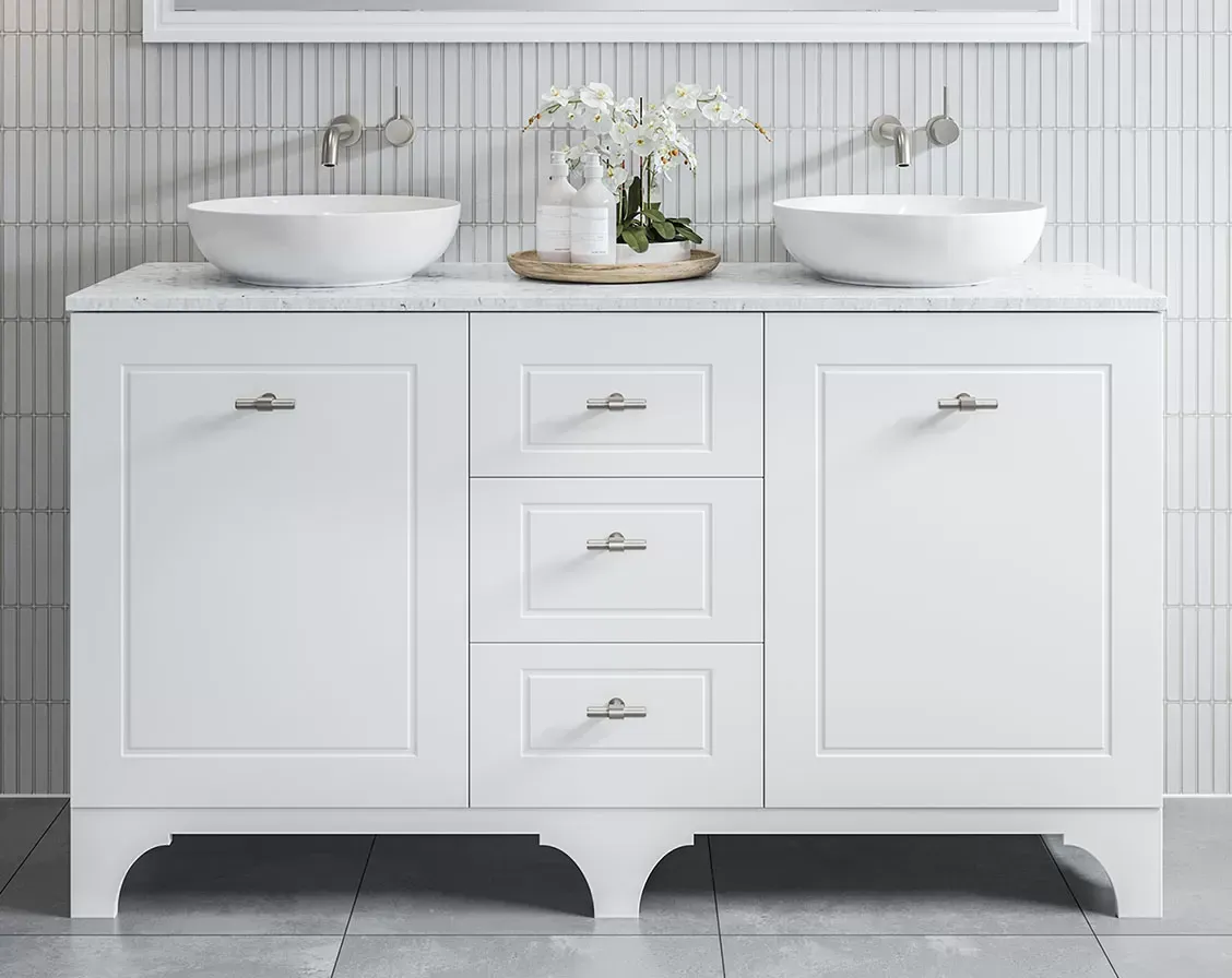 A Bathroom With Two Sinks And A Bathtub — Smart Tiles In South Kempsey, NSW