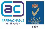 Approachable certification icon and UKAS management systems 8320
