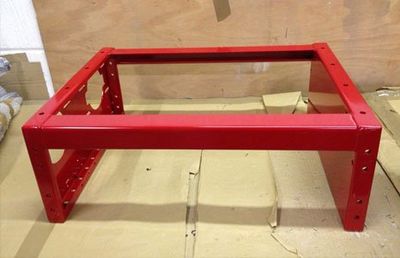metal stand in red colour