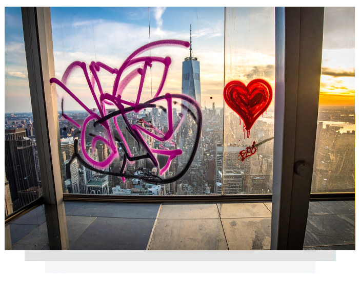 graffiti on glass