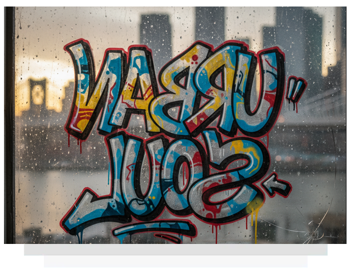graffiti on glass