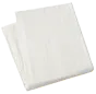 A neatly folded, plain white rectangular cloth or sheet set against a white background.