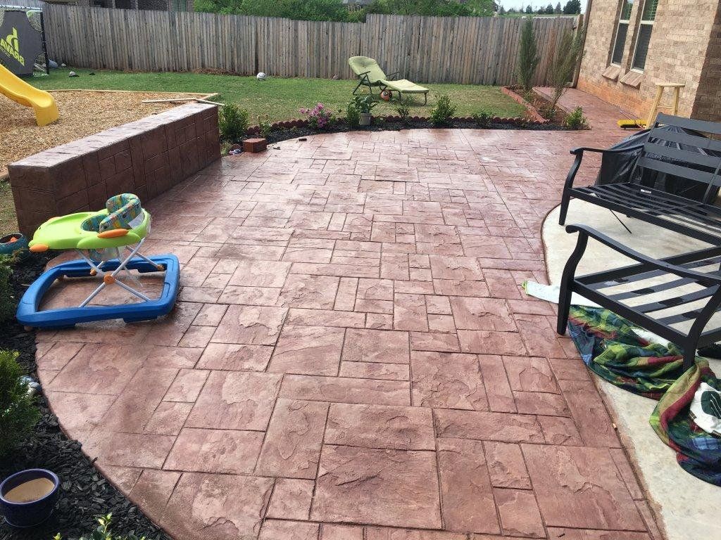 stamped concrete patio in Oakville 
