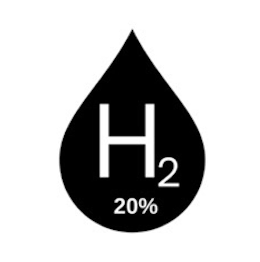 a drop of water with the chemical formula for h2