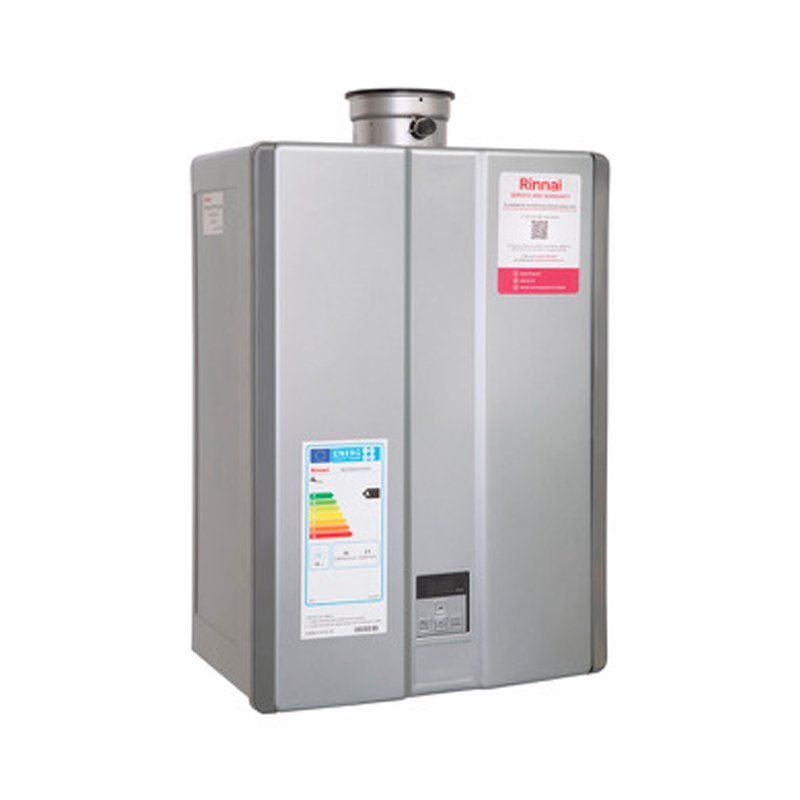 a rinnai water heater is shown on a white background .