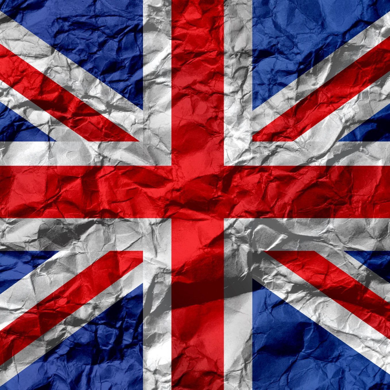 A close up of a crumpled british flag