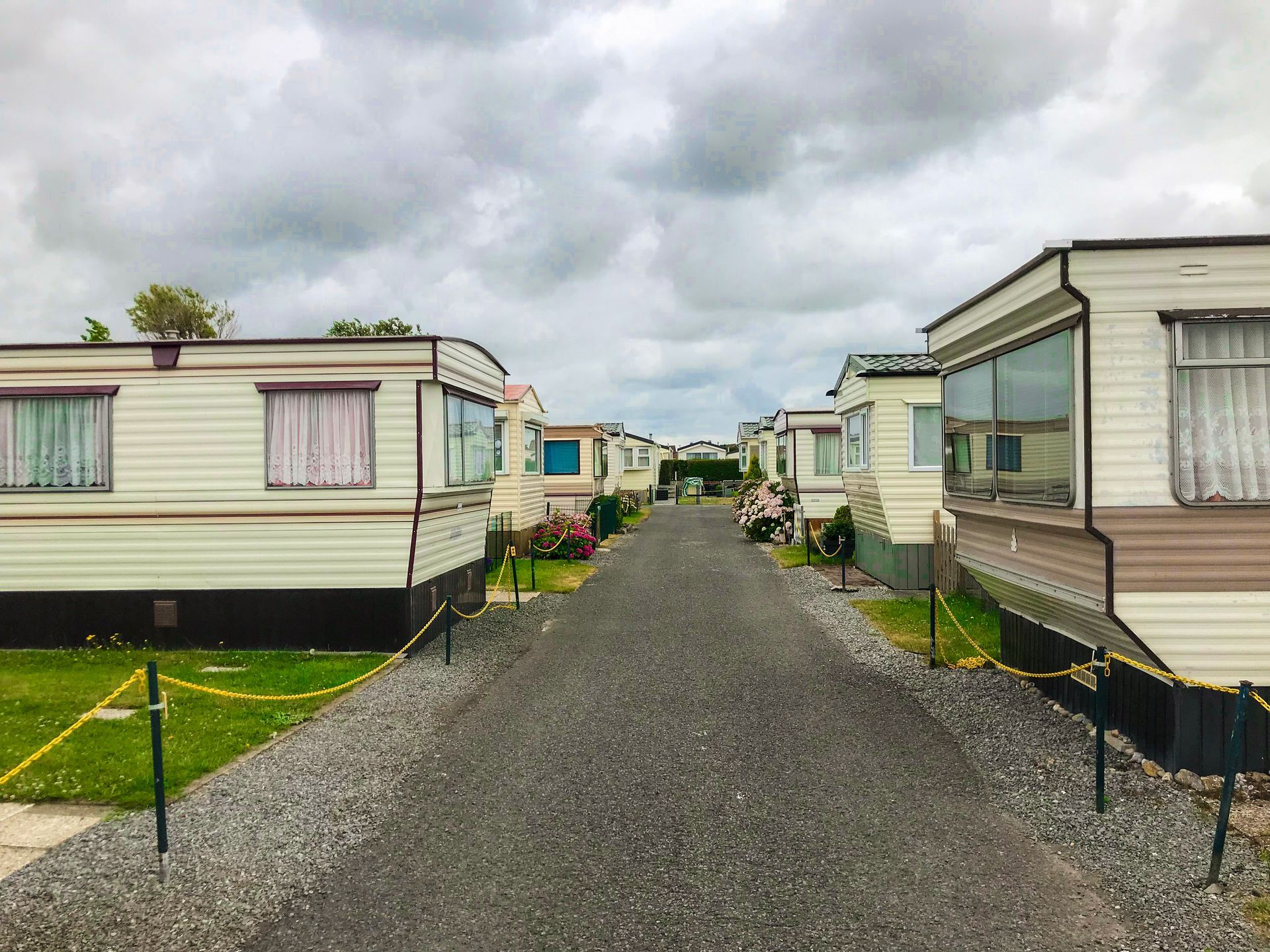 Road through caravan park