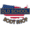 Logo for Old School Body Shop: US flag outline with text "Old School Body Shop." Offers body repair, paint, and detailing.