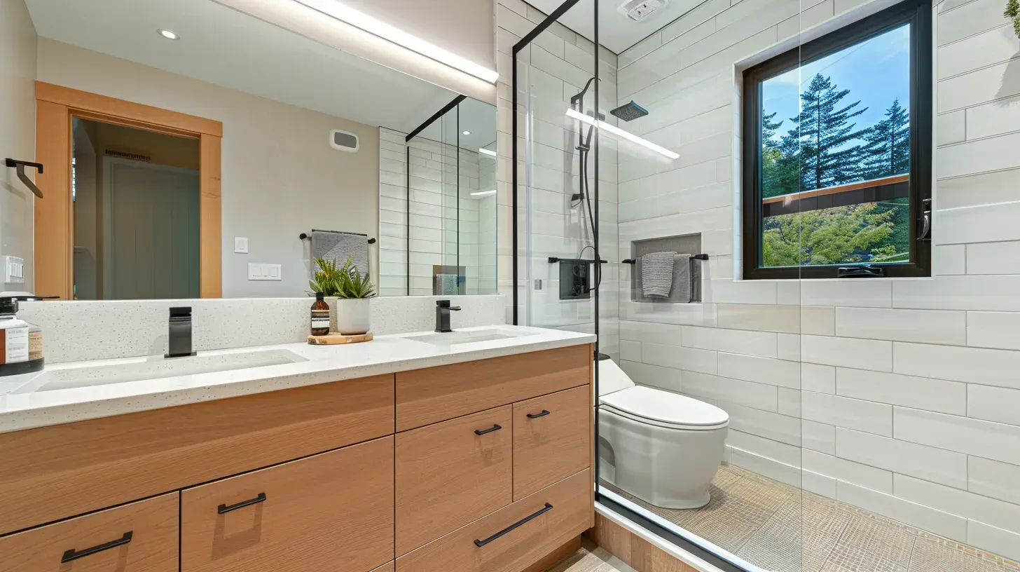 Bathroom remodeling Vancouver BC including sink installation and plumbing fixture replacement. Updated GFCI outlets ensure safety compliance. Completed under Lower Mainland renovation guidelines.
Vancouver bathroom renovation with waterproof porcelain tile and modern vanity design. Integrated LED mirror improves visibility. Ideal for contemporary bathroom remodel projects.
Full bathroom remodeling Vancouver featuring quartz vanity and glass shower enclosure. Heated flooring system installed. Designed for premium comfort and durability.
Bathroom renovations Vancouver Lower Mainland with custom tile shower and floating vanity. Ventilation and drainage upgraded for efficiency. Turnkey renovation services provided.
Complete bathroom remodel Vancouver BC with demolition, waterproofing, and full rebuild. Double vanity installation enhances family functionality. Delivered by award-winning Vancouver bathroom renovation experts.