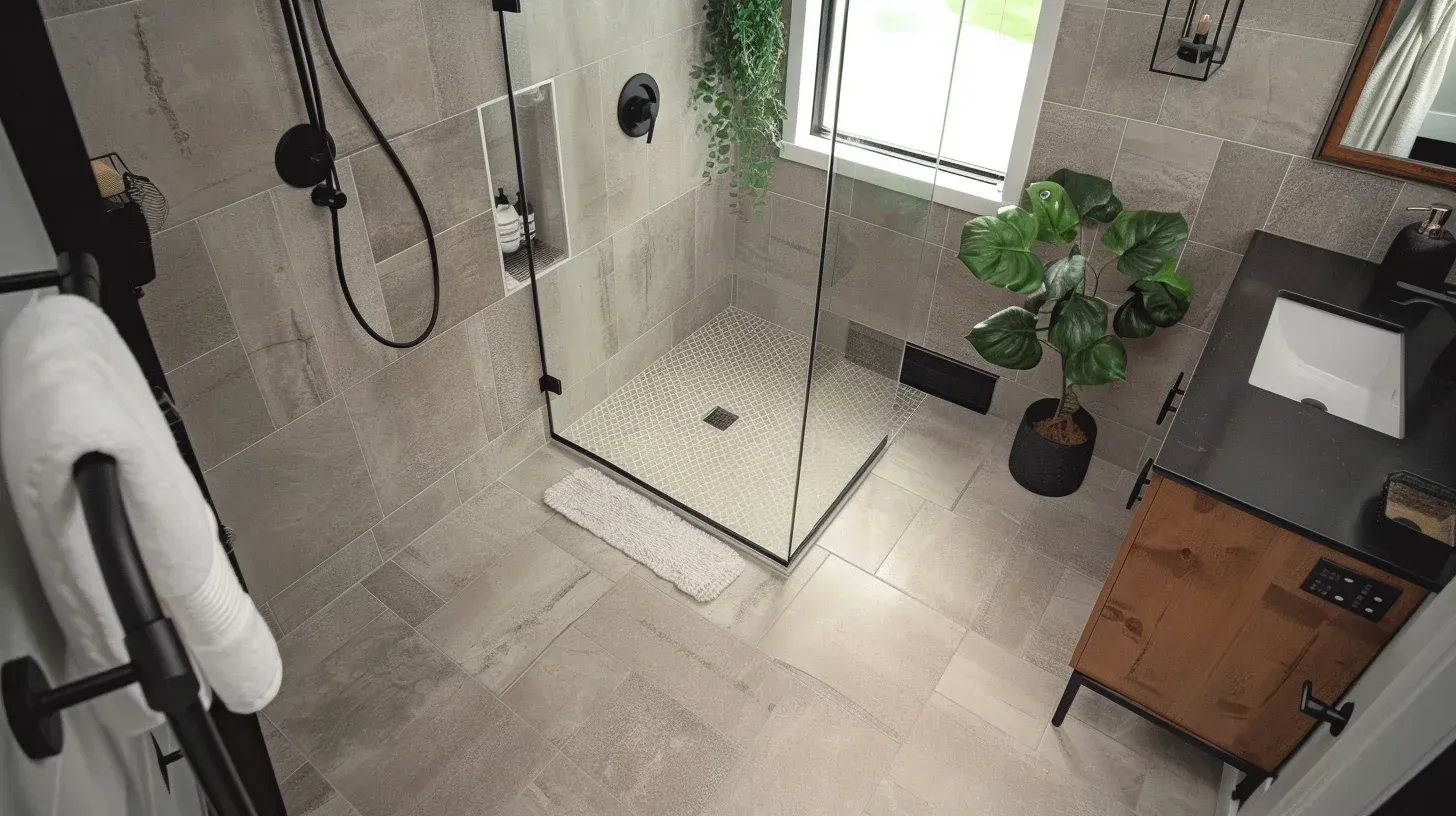 Bathroom renovations Vancouver BC featuring full master ensuite remodel with double quartz vanity and frameless glass shower. Heated porcelain tile floors and Schluter waterproofing system ensure long-term moisture protection. Completed by licensed and insured Metro Vancouver bathroom renovation contractors.
Vancouver bathroom remodeling project with freestanding soaking tub and marble accent wall. Custom tile shower with linear drain improves drainage efficiency. Built to BC Building Code and City of Vancouver permit standards.
Luxury bathroom renovation Vancouver including floating vanity and engineered stone countertop. LED backlit mirror and matte black fixtures create contemporary design. Installed by certified Lower Mainland bathroom remodelers.
Small bathroom remodel Vancouver condo with compact wall-mounted vanity and corner shower. Waterproof vinyl flooring enhances durability in high-moisture environments. Ideal for strata-approved bathroom renovations in Metro Vancouver.
Custom bathroom design Vancouver showcasing spa-inspired walk-in shower and rainfall system. Porcelain slab walls reduce grout maintenance. Designed and executed by professional bathroom remodeling experts.