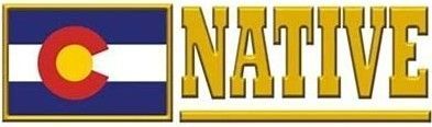 A logo for native colorado with a flag on it