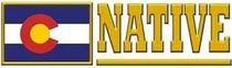 A logo for native colorado with a flag on it