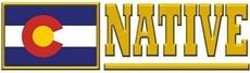 A logo for native colorado with a flag on it