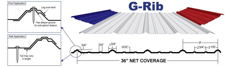 Steel Roofing G-Rib Profile