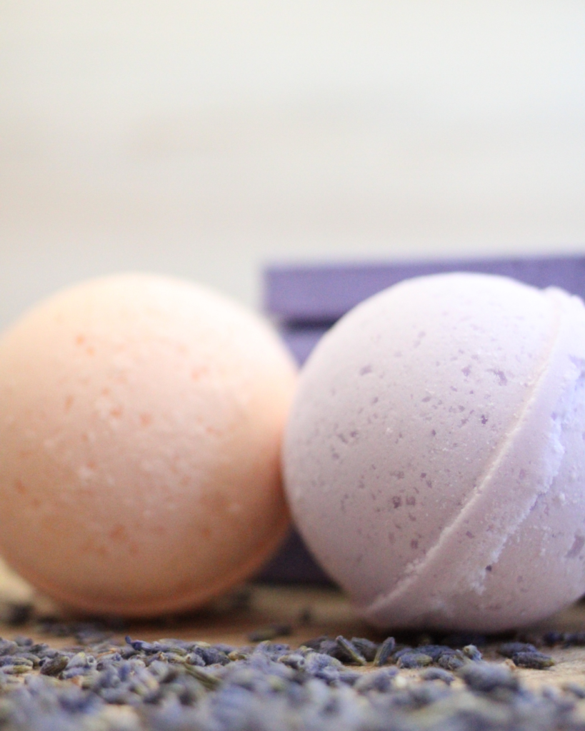 Lavendar Bath Bombs available to purchase at the farm shop.