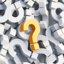 A single bright gold question mark stands out against a blurred background of many white question marks.