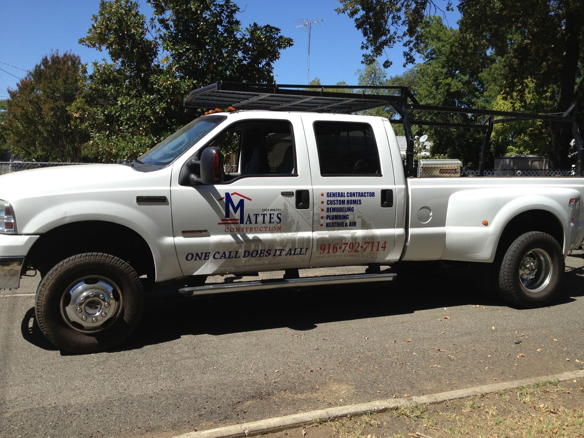 White work truck with 