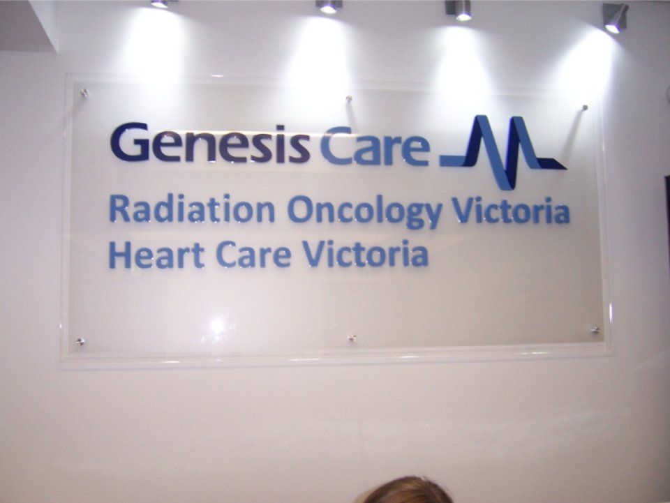 genesis Care wall mounted signage