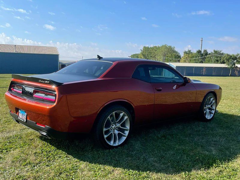 Purple Dodge Challenger in Detailing Bay