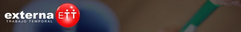 Logotipo de Externa ETT, empresa de trabajo temporal, sobre un fondo borroso.
