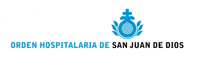 Logotipo de la Orden Hospitalaria de San Juan de Dios: icono azul con texto en blanco.