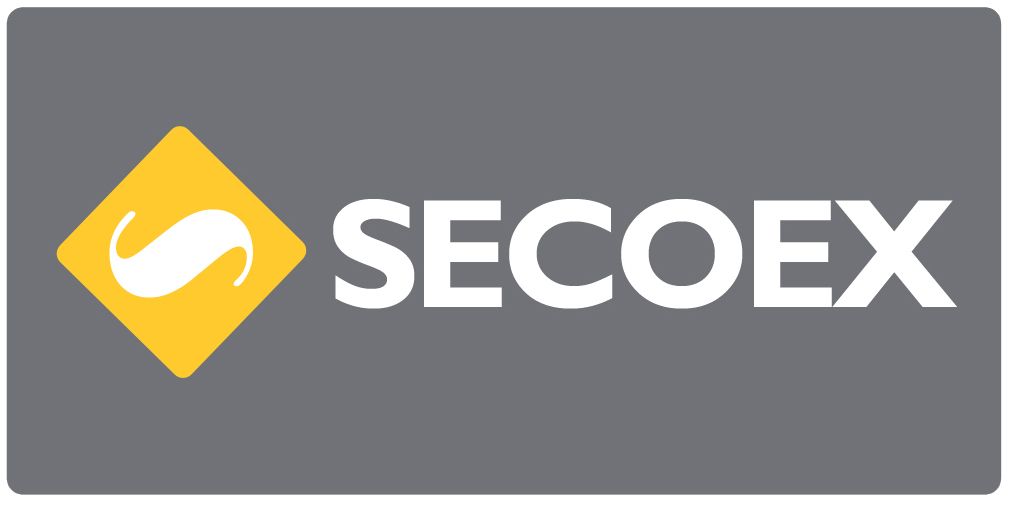 Logotipo de Secoex: diamante amarillo con forma de 