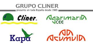 Logotipos de Grupo Cliner y sus marcas: Cliner, Agarimari CEE, Kapa, ​​Acumula.