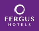 Logotipo de Fergus Hotels con un círculo blanco sobre fondo morado.