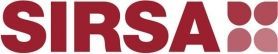 Logotipo de SIRSA en color rojo oscuro con cuatro cuadrados sombreados a la derecha.