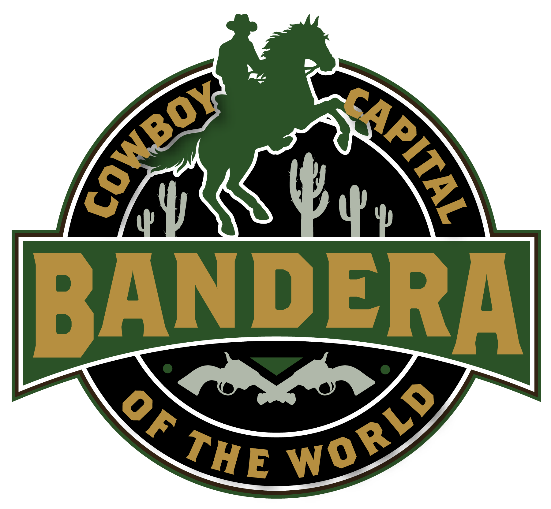 A logo for cowboy capital bandera of the world