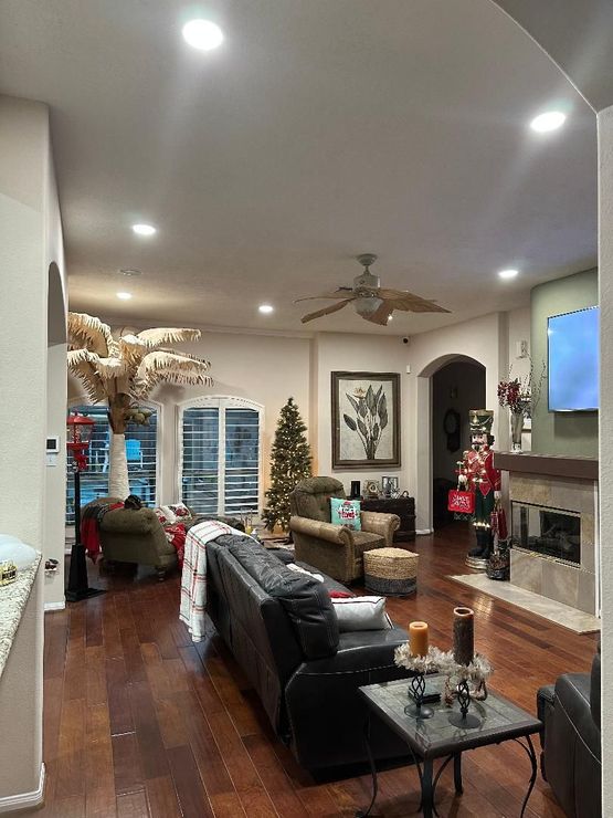 Installed lights and ceiling fan in living room Installed lights and ceiling fan in living room