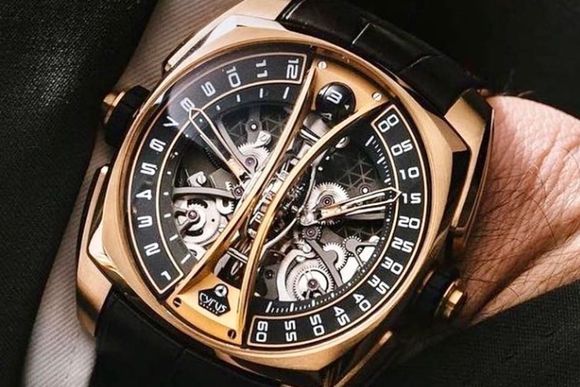 orologio da uomo Cyrus Watches con quadrante dorato