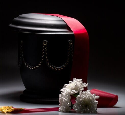 Urn with White Flower — Pet Cremation in Belleview, FL