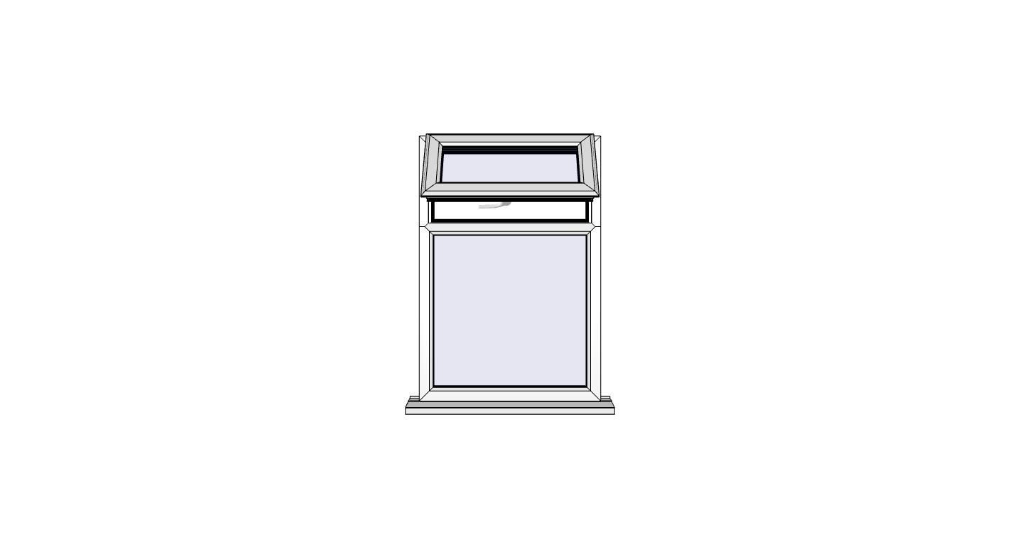 A drawing of a window on a white background.