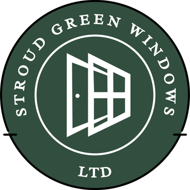 the logo for stroud green windows ltd shows a window in a circle .