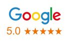 A google logo with five stars on it