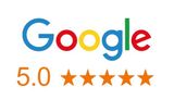 A google logo with five stars on it