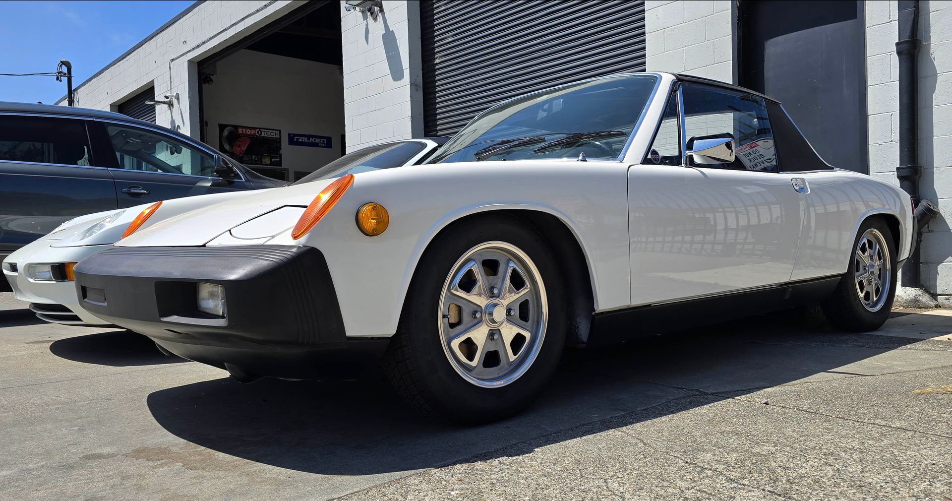 Freshly restored white 1975 Porsche 914 after mechanical refresh at Griffin Motorwerke