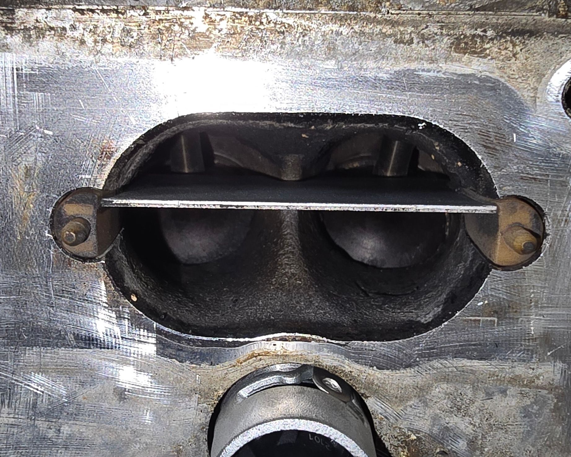 Clean intake valves and ports on a VW Golf R engine following a carbon clean service.