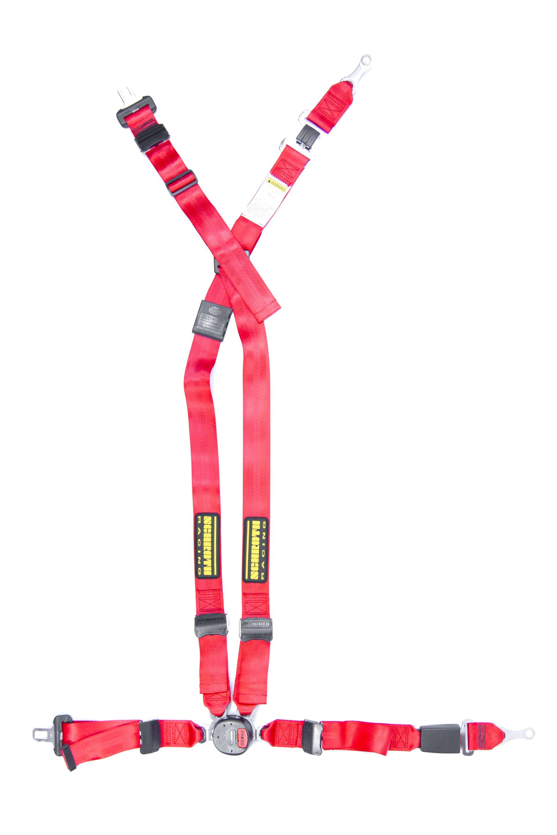 A red racing harness with two straps on a white background | Griffin Motorwerke