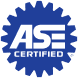 The ase certified logo is blue and white and has a gear in the middle | Griffin Motorwerke