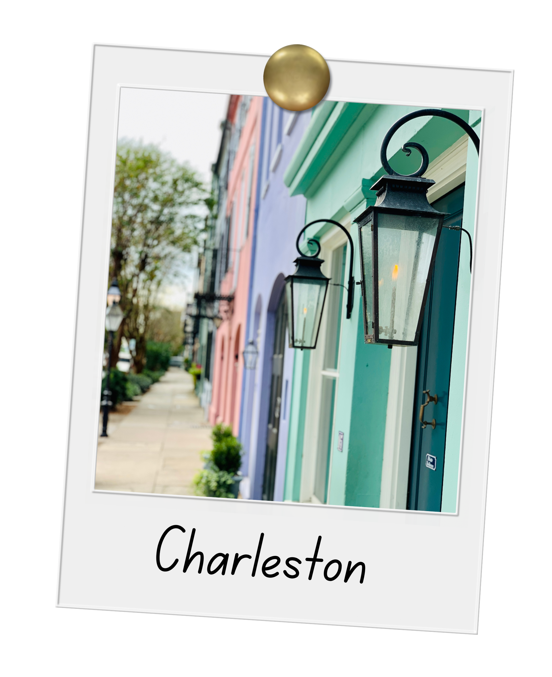 A picture of a row of colorful houses in charleston