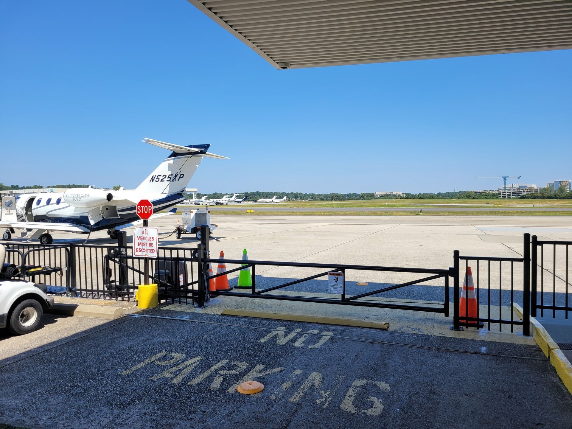 Airplane parked at airport; 