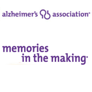 Alzheimer's Association logo with "memories in the making" in purple text.