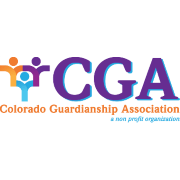 Logo of Colorado Guardianship Association: Text "CGA," people figures, and a non-profit description.