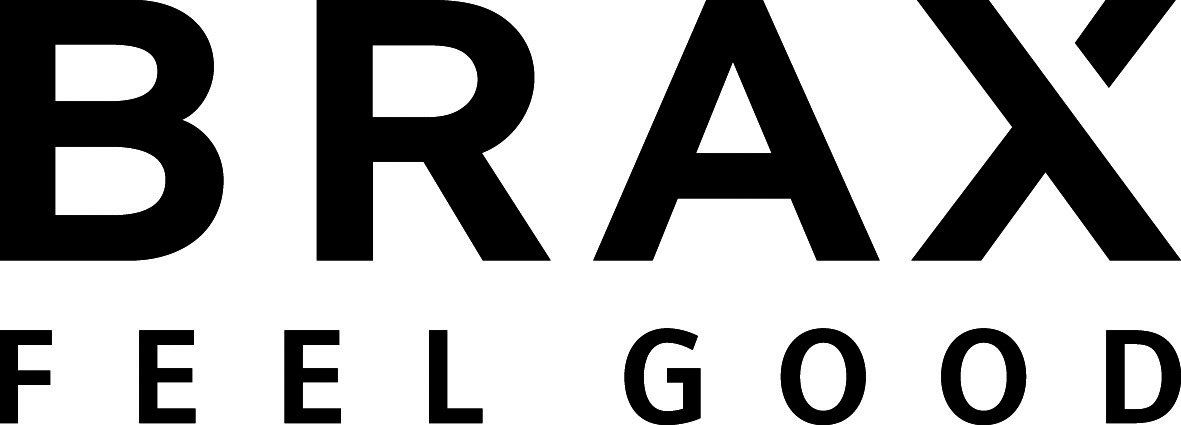Das Brax Feel Good-Logo ist schwarz-weiß auf weißem Hintergrund.