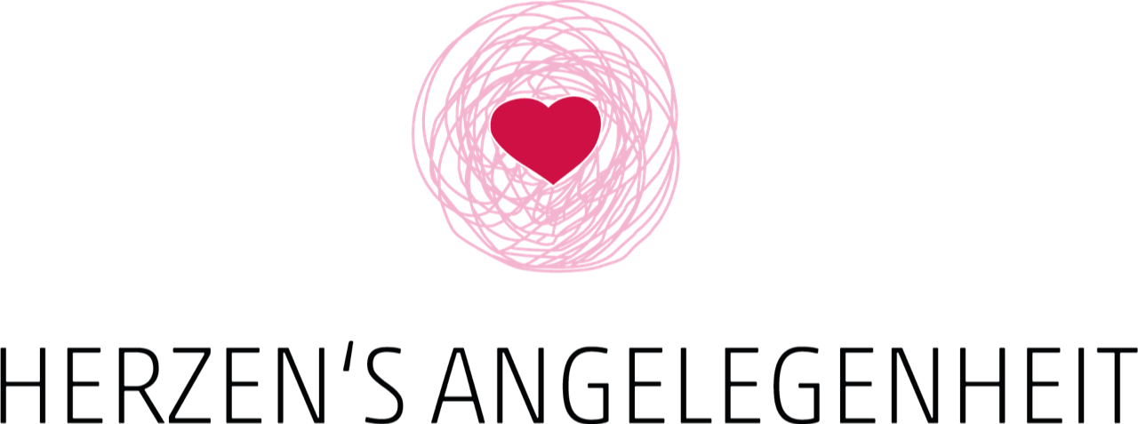 Ein Logo für herzen's angelegenheit mit einem roten Herz in der Mitte