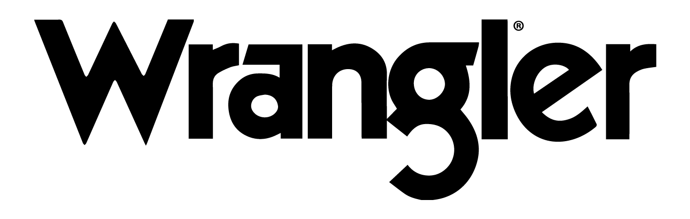 Das Wrangler-Logo ist schwarz und weiß auf weißem Hintergrund.