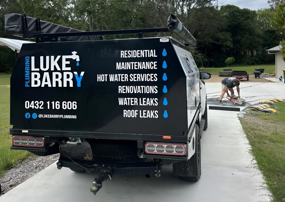 Truck With Luke Barry Written — Luke Barry Plumbing in Mudgeeraba, QLD